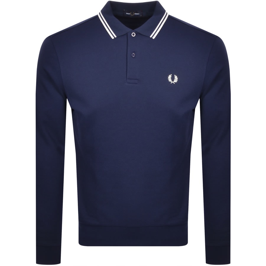 Alternative Image for ProductFred Perry Fleeceback Long Sleeve Polo Navy1